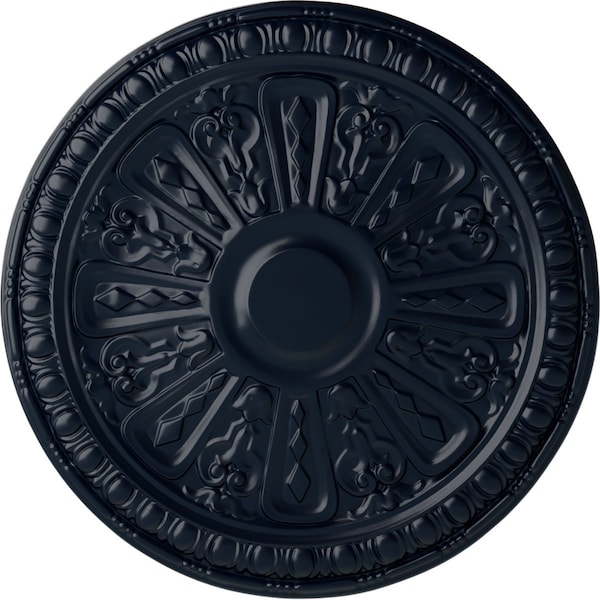 Ekena Millwork Raymond Ceiling Medallion (Fits Canopies up to 5 3/8"), Hand-Painted Midnight Dream, 18"OD x 1 1/4"P CM18RA2MDF - main